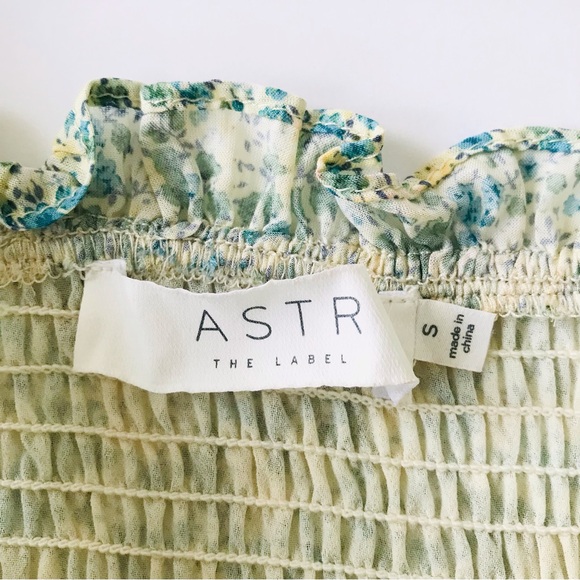 ASTR THE LABEL Eastwick Floral Ruffle Mini Dress Yellow Green Blue - Picture 11 of 13